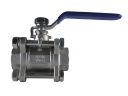 Valvula tipo bola en acero inoxidable, serie 304, 3 piezas, 1000WOG-A