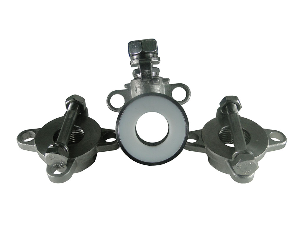 Valvula tipo bola en acero inoxidable, serie 304, 3 piezas, 1000WOG-A