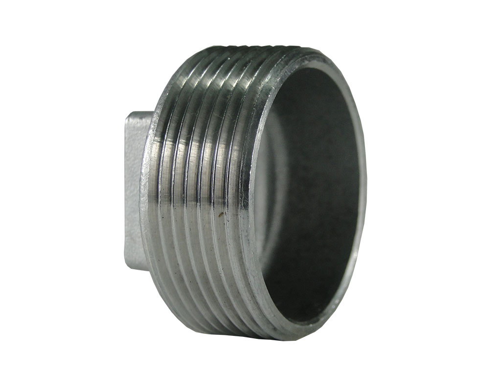 Tapón macho con base cuadrada en acero inoxidable SS304