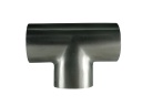 Tee corta soldable en acero inoxidable SS316L, tipo 3A