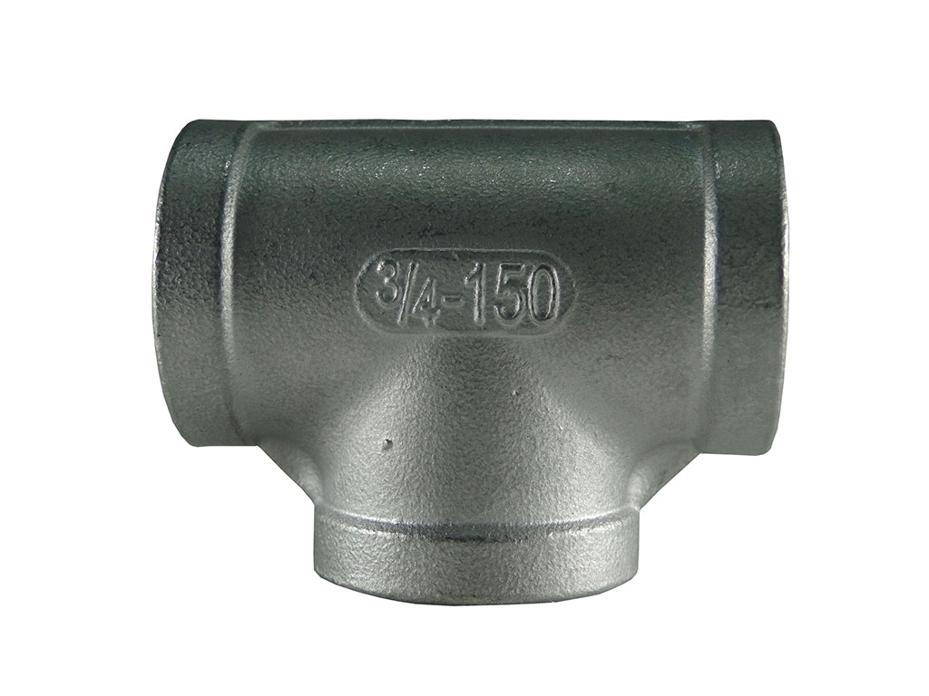 Tee con rosca NPT en acero inoxidable SS304, clase 150