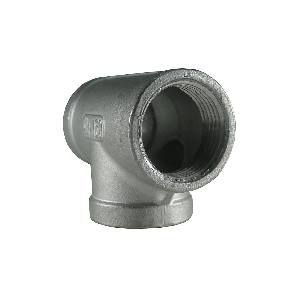 Tee con rosca NPT en acero inoxidable SS304, clase 150